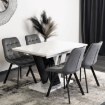 Mebel Elite Стіл Clark, розкладний, 120–160 см, білий/чорний глянцевий, PM.DUBAJ/B/PL/CZ/S - Home Club, зображення 4