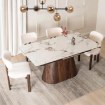 Mebel Elite Комплект: стол Lizbona 160–200 см (белый мрамор/орех) и 4 стула Grenada (кремовые), LIZBONA/BM/O/CER/S160-200/GRENADA/KR/O/TB/Z4/K - Home Club, изображение 2
