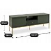 Mebel Elite Тв-тумба Marcos 155 см, рифлена, зелена, W.MAGGIORE/MA01/Z/N.ZL/U.ZL/RTV - Home Club, зображення 7