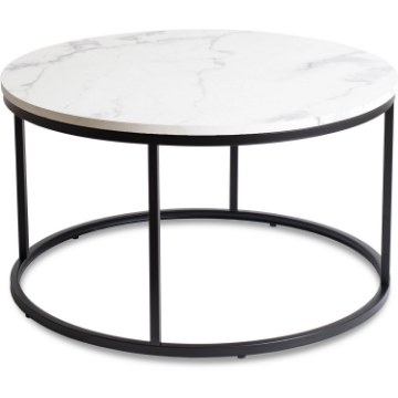 Mebel Elite Столик Conny Max Білий мармур/Чорний, ME.MAXCONNY/BM/CZ/L - Home Club