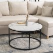 Mebel Elite Столик Conny Max Білий мармур/Чорний, ME.MAXCONNY/BM/CZ/L - Home Club, зображення 4