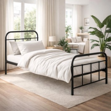 Mebel Elite Металеве ліжко Pablo 90x200, чорне, ME.PABLO/90/CZ/LOZ - Home Club