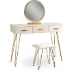 Mebel Elite Туалетный столик Sandy кремово-золотой, ME.SANDY/BZ/ZL/B - Home Club