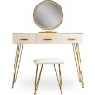 Mebel Elite Туалетный столик Sandy кремово-золотой, ME.SANDY/BZ/ZL/B - Home Club, изображение 6