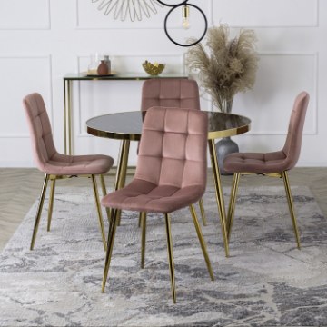 Mebel Elite Стілець York, рожевий, велюровий, ME.YORK/R/ZL/V/K - Home Club