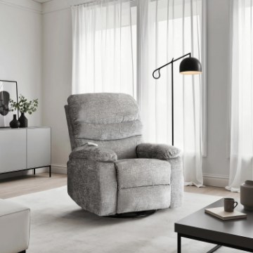 Mebel Elite Раскладной массажный кресло Bruce с функцией качания, серый велюр, ME.BRUCE/P/V/FW - Home Club