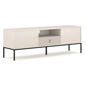 Mebel Elite Тв-тумба Marcos 154 см с рифленой поверхностью, цвет «Кашмир», W.MAGGIORE/KASZ/BZ/RTV - Home Club