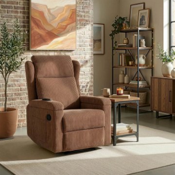 Mebel Elite Раскладной массажный кресло Sebastian, коричневый, из вельвета, ME.SEBASTIAN/BR/SZTR/FW - Home Club