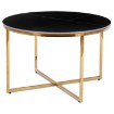 Mebel Elite Керамический столик Marine, черный матовый мрамор/золотой, ME.MARINE/CZMAT/ZL/L - Home Club
