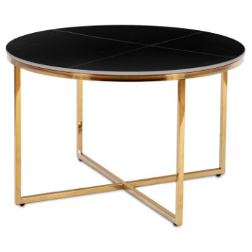 Mebel Elite Керамічний столик Marine, чорний матовий мармур/золотий, ME.MARINE/CZMAT/ZL/L - Home Club