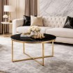 Mebel Elite Керамический столик Marine, черный матовый мрамор/золотой, ME.MARINE/CZMAT/ZL/L - Home Club, изображение 2