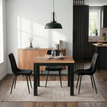 Mebel Elite Розкладний стіл Max 80–160 см, дуб Craft/чорний, W.MAX/DC/CZ/S - Home Club