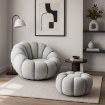 Mebel Elite Вращающееся кресло для отдыха Pettit с пуфиком, серый букле, ME.PETTIT/P/TB/FW - Home Club, изображение 2
