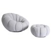 Mebel Elite Вращающееся кресло для отдыха Pettit с пуфиком, серый букле, ME.PETTIT/P/TB/FW - Home Club, изображение 4