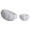 Mebel Elite Вращающееся кресло для отдыха Pettit с пуфиком, серый букле, ME.PETTIT/P/TB/FW - Home Club, изображение 5