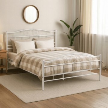 Mebel Elite Металеве ліжко Griffin 160x200, біле, ME.GRIFFIN/160/B/LOZ - Home Club