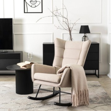 Mebel Elite Кресло-качалка Jackson, бежевое, ткань, ME.JACKSON/BZ/T/FW - Home Club