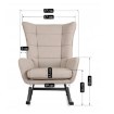 Mebel Elite Крісло-гойдалка Jackson, бежеве, з тканинною оббивкою, ME.JACKSON/BZ/T/FW - Home Club, зображення 11