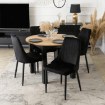 Mebel Elite Комплект: стіл Harry 102–142 см, дуб Artisan/чорний, та 4 стільці Bari, чорні, W.HARRY/DA/CZ/S/BARI/CZ/V/Z4/K - Home Club