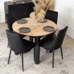 Mebel Elite Комплект: стіл Harry 102–142 см, дуб Artisan/чорний, та 4 стільці Bari, чорні, W.HARRY/DA/CZ/S/BARI/CZ/V/Z4/K - Home Club, зображення 2