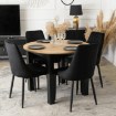 Mebel Elite Комплект: стіл Harry 102–142 см, дуб Artisan/чорний, та 4 стільці Bari, чорні, W.HARRY/DA/CZ/S/BARI/CZ/V/Z4/K - Home Club, зображення 3
