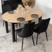 Mebel Elite Комплект: стіл Harry 102–142 см, дуб Artisan/чорний, та 4 стільці Bari, чорні, W.HARRY/DA/CZ/S/BARI/CZ/V/Z4/K - Home Club, зображення 4