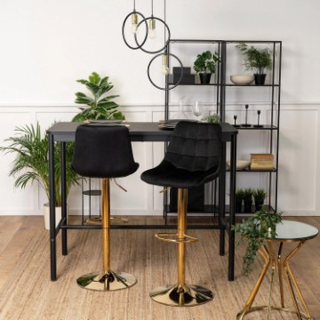 Mebel Elite Барный стул Arcos, черный, велюровый, ME.ARCOS/CZ/ZL/V/H - Home Club