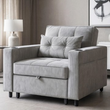 Mebel Elite Раскладной кресло Solor, серый, из вельвета, ME.SOLOR/P/CZ/SZTR/FW - Home Club