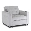 Mebel Elite Раскладной кресло Solor, серый, из вельвета, ME.SOLOR/P/CZ/SZTR/FW - Home Club, изображение 3