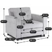 Mebel Elite Раскладной кресло Solor, серый, из вельвета, ME.SOLOR/P/CZ/SZTR/FW - Home Club, изображение 13