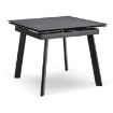 Mebel Elite Стол Lares, керамический, раскладной, 90–150 см, черный мрамор/черный, ME.LARES/CZ/CER/S90-150 - Home Club