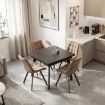 Mebel Elite Стол Lares, керамический, раскладной, 90–150 см, черный мрамор/черный, ME.LARES/CZ/CER/S90-150 - Home Club, изображение 2