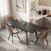 Mebel Elite Стол Lares, керамический, раскладной, 90–150 см, черный мрамор/черный, ME.LARES/CZ/CER/S90-150 - Home Club, изображение 3