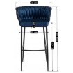 Mebel Elite Барный стул Flores, темно-синий, велюровый, ME.FLORES/GR/CZ/V/H - Home Club, изображение 7