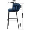 Mebel Elite Барный стул Flores, темно-синий, велюровый, ME.FLORES/GR/CZ/V/H - Home Club, изображение 8