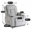 Mebel Elite Розкладне крісло з функцією масажу Box 2, сіре, ME.BOX2/P/T/FW - Home Club, зображення 14