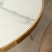 Mebel Elite Стол Tinga 100 см, стеклянный, белый мрамор/золотой, ME.TINGA/BM/S - Home Club, изображение 4