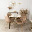 Mebel Elite Стол Tinga 100 см, стеклянный, белый мрамор/золотой, ME.TINGA/BM/S - Home Club, изображение 5