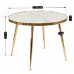 Mebel Elite Стол Tinga 100 см, стеклянный, белый мрамор/золотой, ME.TINGA/BM/S - Home Club, изображение 9