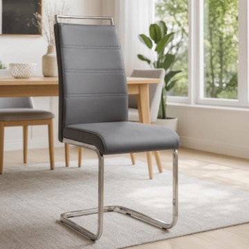 Mebel Elite Стілець Loca, сірий, екошкіра, ME.LOCA/P/CH/E/K - Home Club