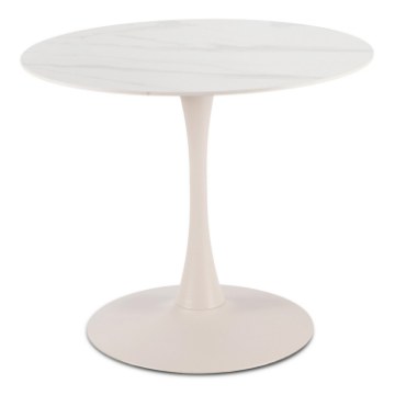 Mebel Elite Стіл Sander 89 см, керамічний, білий/кашемір, ME.SANDER/B/KASZ/S - Home Club