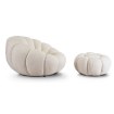 Mebel Elite Вращающееся кресло для отдыха Pettit с пуфиком, кремовый букле, ME.PETTIT/KR/TB/FW - Home Club, изображение 5