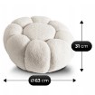 Mebel Elite Вращающееся кресло для отдыха Pettit с пуфиком, кремовый букле, ME.PETTIT/KR/TB/FW - Home Club, изображение 8