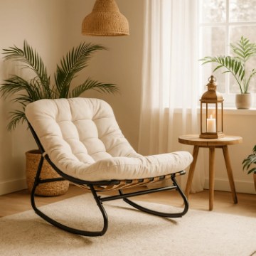 Mebel Elite Кресло-качалка Aurora, бежевого цвета, ME.AURORA/BZ/T/FW - Home Club