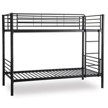 Mebel Elite Двухъярусная кровать Rodez 90x200 для детей, черная, ME.RODEZ/90/CZ/LOZP - Home Club