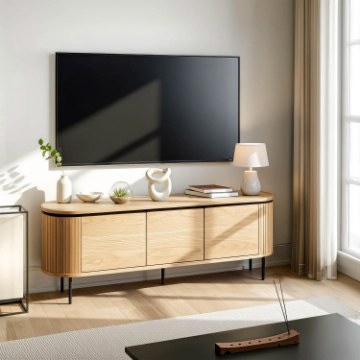 Mebel Elite Тв-тумба Beck 160 см, трёхдверная, дуб, ME.BECK/D/RTV160 - Home Club
