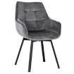 Mebel Elite Обертове крісло Luna, сіре, велюрове, ME.LUNA/P/V/K - Home Club, зображення 6