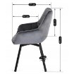 Mebel Elite Обертове крісло Luna, сіре, велюрове, ME.LUNA/P/V/K - Home Club, зображення 11