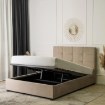 Mebel Elite Ліжко 140x200 Tinga, велюрове, бежеве, ME.TINGA/140/BZ/V/LOZZPOJ - Home Club, зображення 3