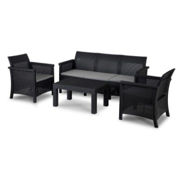 Mebel Elite Комплект садових меблів Savio, чорний, ME.SAVIO/CZ/RT/OGR/ZES - Home Club
